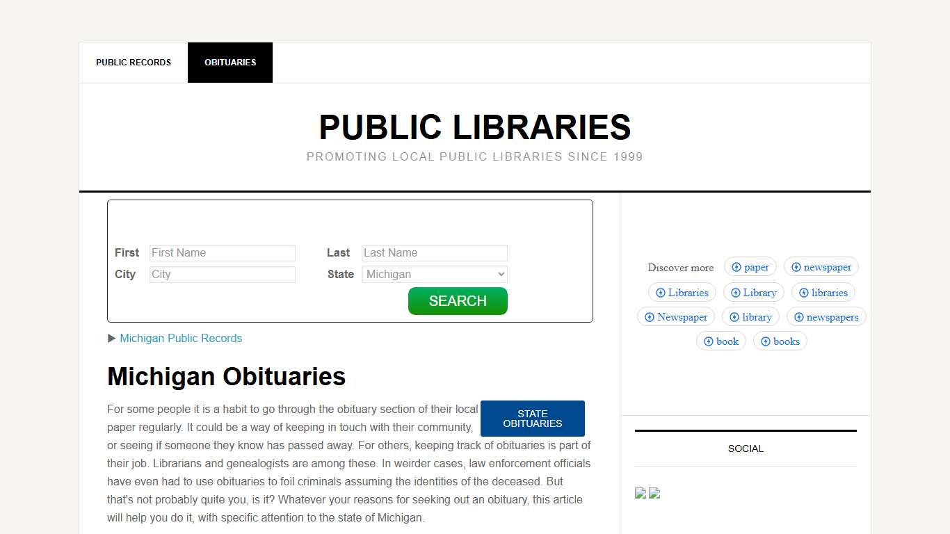 Michigan Obituaries